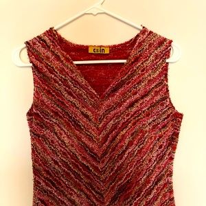 Red base shell with Multicolored Thread